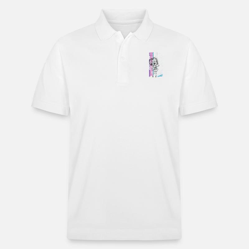 Horror Kinder Puppe - Stanley/Stella Unisex Bio-Poloshirt PREPSTER - Weiß