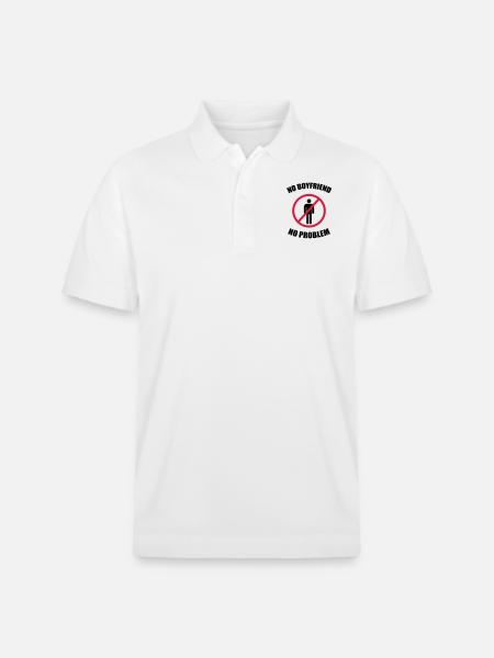 no_boyfriend_no_problem - Stanley/Stella Unisex Organic Polo Shirt PREPSTER - white