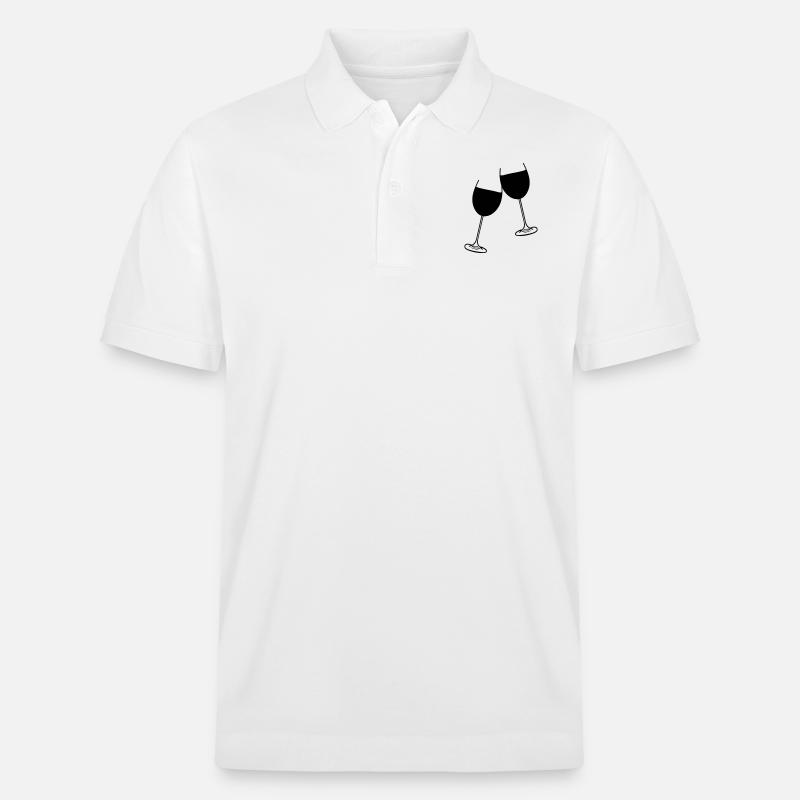 wein glas design - Stanley/Stella Unisex Bio-Poloshirt PREPSTER - Weiß