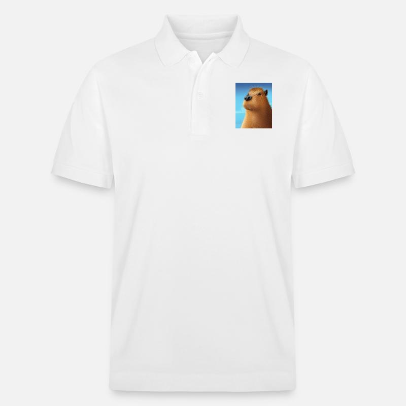 Cooles Comic-Porträt von Capybara - Stanley/Stella Unisex Bio-Poloshirt PREPSTER - Weiß