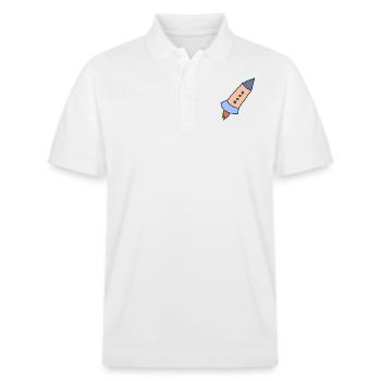 Aufbruch in neue Welten - Stanley/Stella Unisex Bio-Poloshirt PREPSTER - Weiß - Vorne - Roxy (174cm) & Andy (188cm)