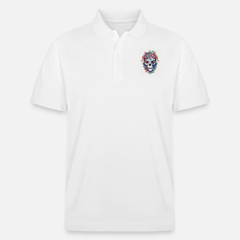 farbenfroher Knochen - Stanley/Stella Unisex Bio-Poloshirt PREPSTER - Weiß