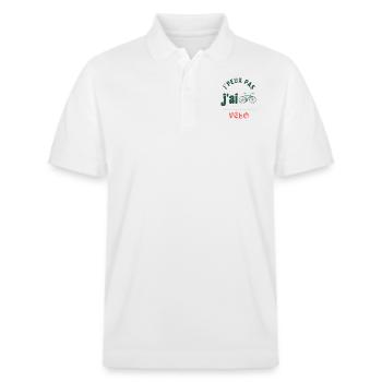 J PEUX PAS J'AI VELO - Polo PREPSTER bio Stanley/Stella Unisexe - blanc - Devant - Roxy (174cm) & Andy (188cm)