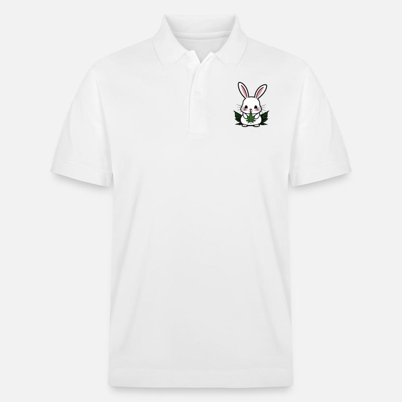 Cannabis Rabbit - Stanley/Stella Unisex Bio-Poloshirt PREPSTER - Weiß