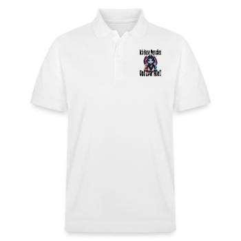 Einhorn Ich hasse menschen - Stanley/Stella Unisex Bio-Poloshirt PREPSTER - Weiß - Vorne - Roxy (174cm) & Andy (188cm)