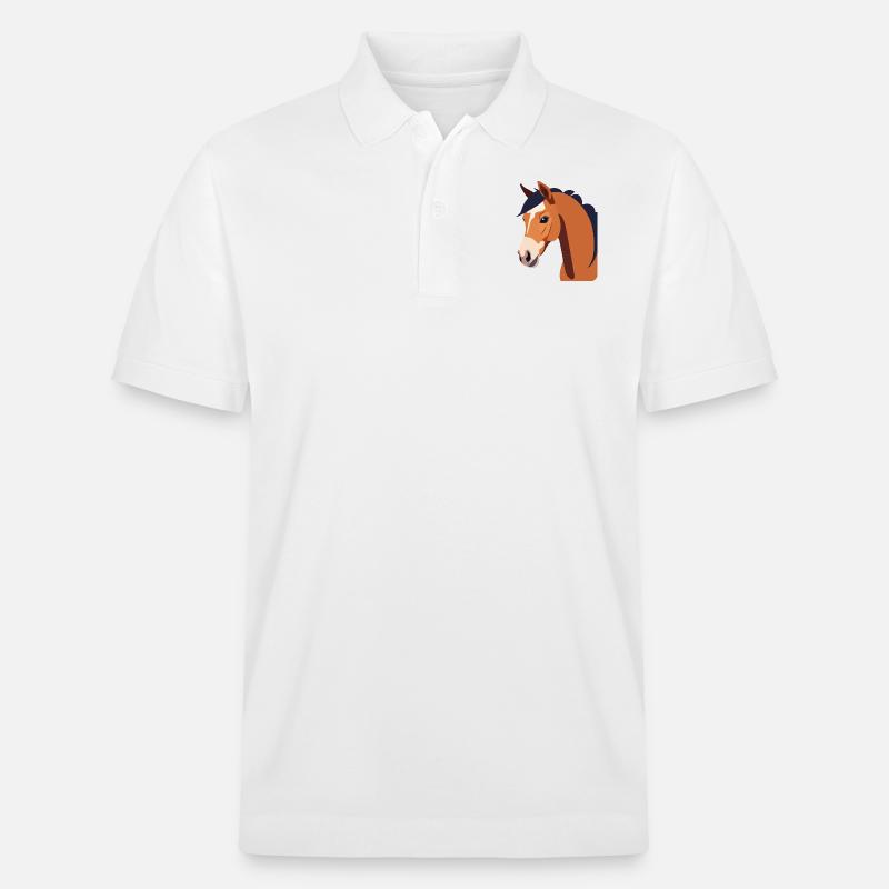 Pferdekopf braunes Pferd - Stanley/Stella Unisex Bio-Poloshirt PREPSTER - Weiß
