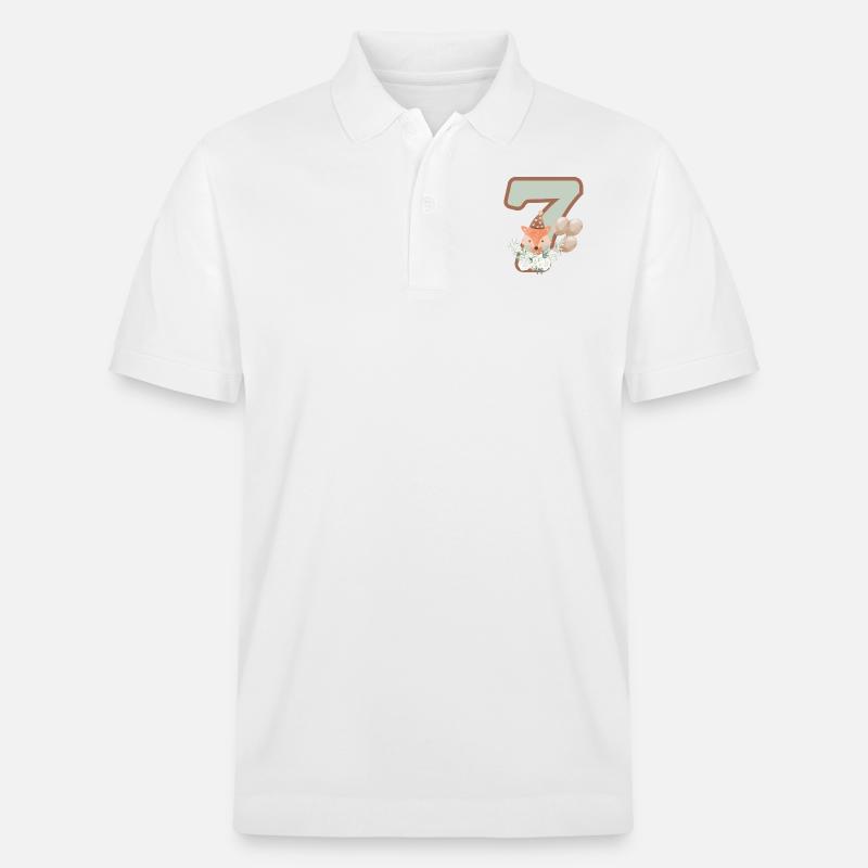7e anniversaire renard fleurs - Polo PREPSTER bio Stanley/Stella Unisexe - blanc