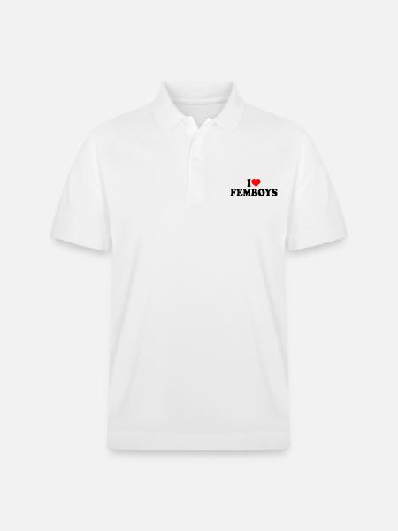 I love femboys - Stanley/Stella Unisex Organic Polo Shirt PREPSTER - white