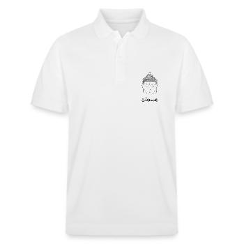 Buddha - silence - Stanley/Stella Unisex Organic Polo Shirt PREPSTER - white - Front - Roxy (174cm) & Andy (188cm)