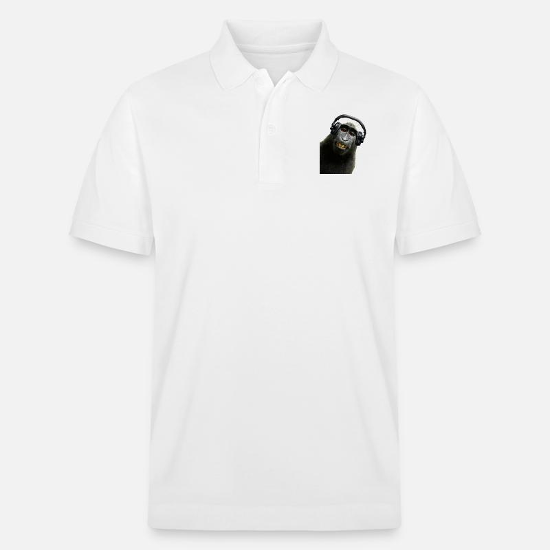 Hemd Monkey Music von Custom - Stanley/Stella Unisex Bio-Poloshirt PREPSTER - Weiß