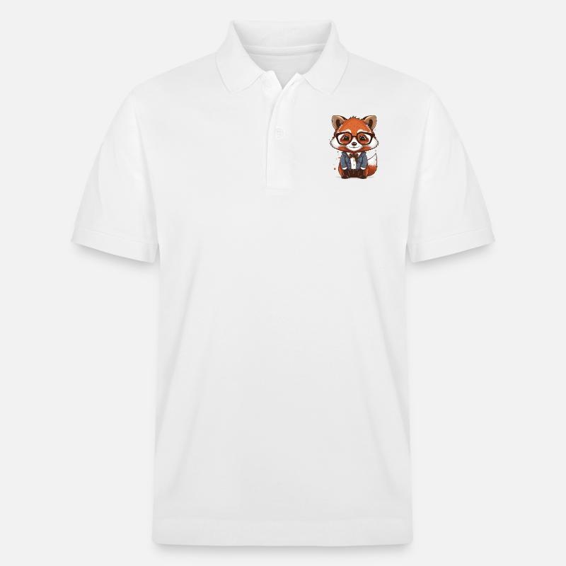 Red Panda en hipster - Polo PREPSTER bio Stanley/Stella Unisexe - blanc