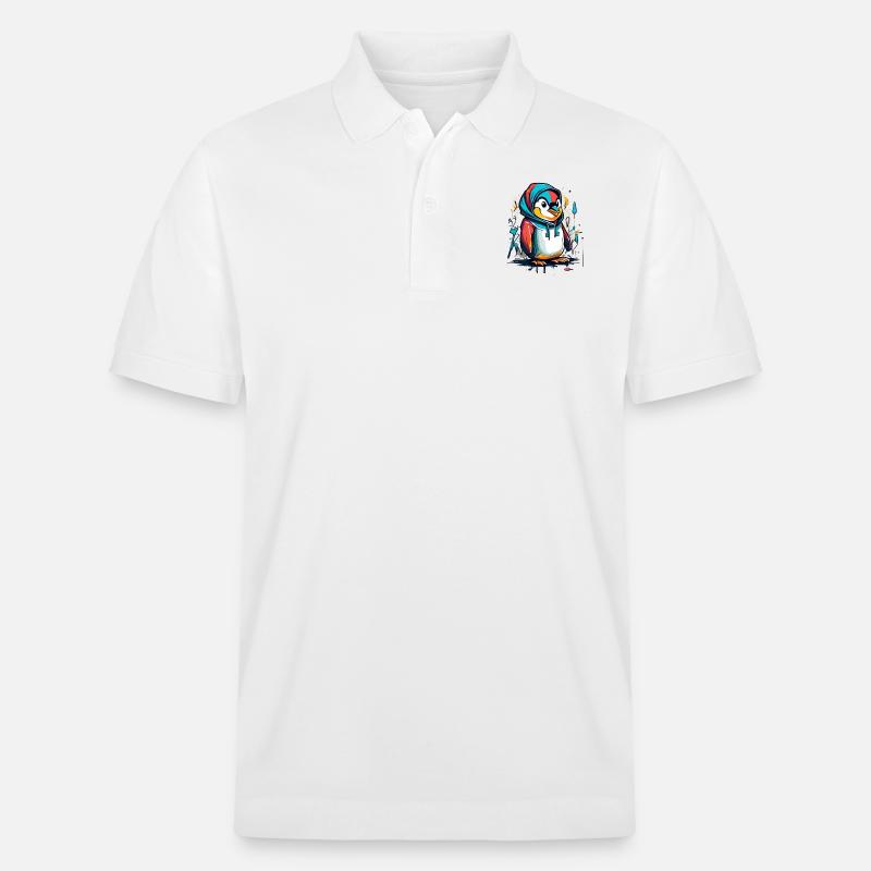 Graffiti pingouin cool - Polo PREPSTER bio Stanley/Stella Unisexe - blanc