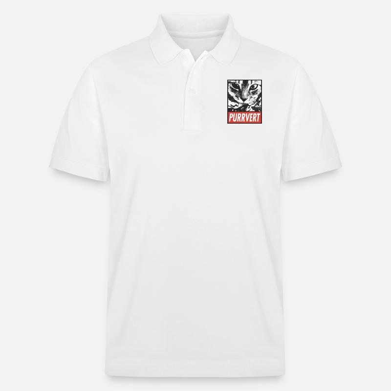 Purrvert – einzigartige Katzengrafik - Stanley/Stella Unisex Bio-Poloshirt PREPSTER - Weiß