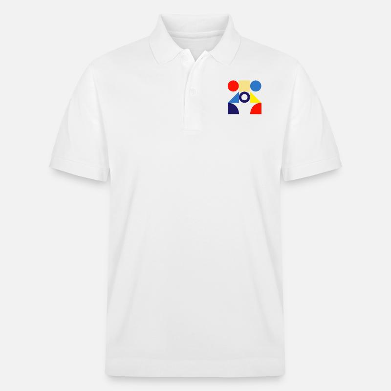 "Muster Kreis Design" - Stanley/Stella Unisex Bio-Poloshirt PREPSTER - Weiß