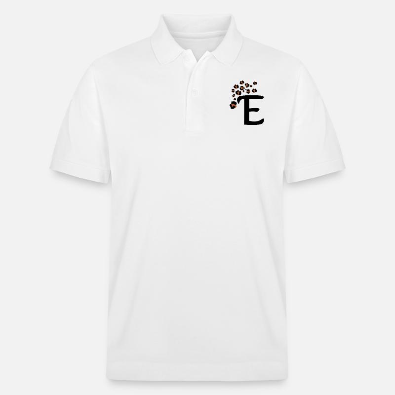 Buchstaben e Leopardenmuster - Stanley/Stella Unisex Bio-Poloshirt PREPSTER - Weiß