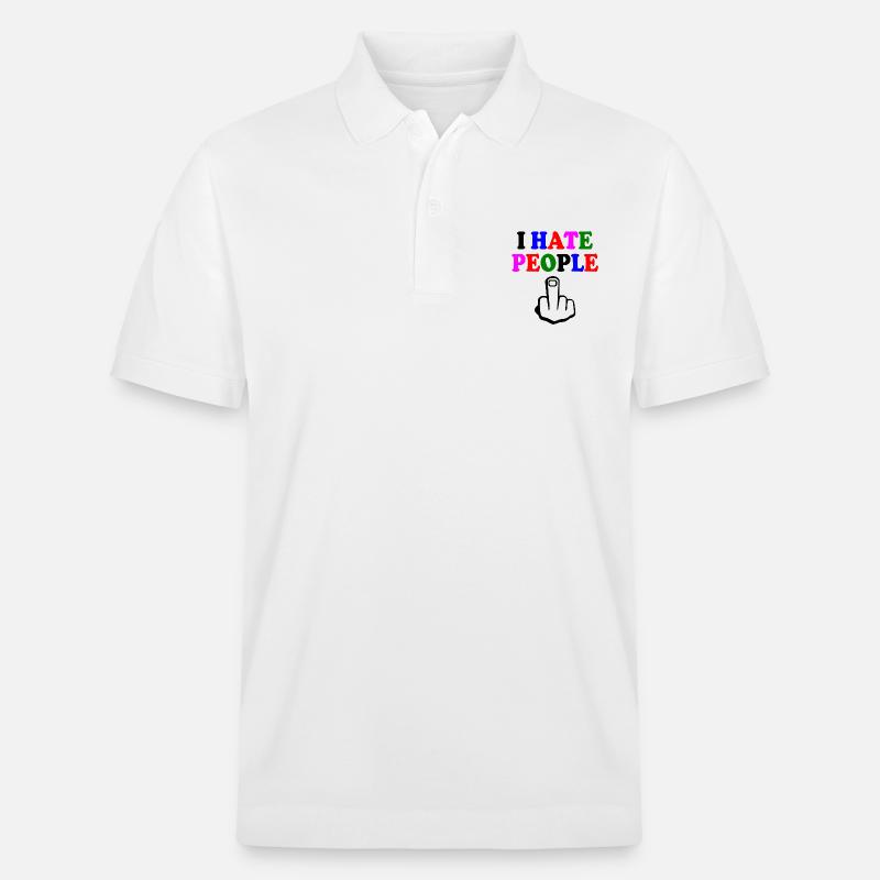 I hate people - Stanley/Stella Unisex Bio-Poloshirt PREPSTER - Weiß