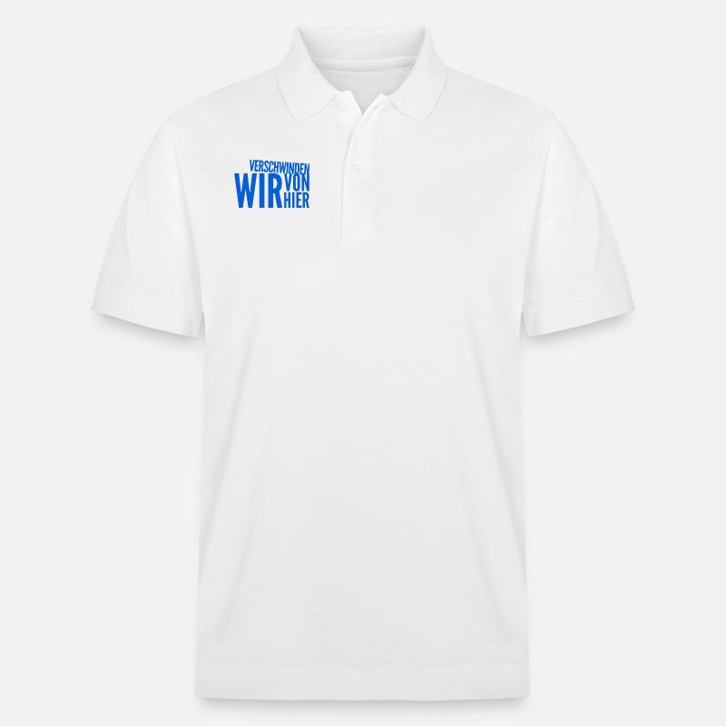 verschwinden wir von hier - Stanley/Stella Unisex Bio-Poloshirt PREPSTER - Weiß