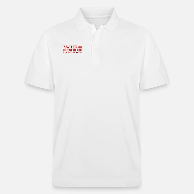 Kaffee trinken gehen - Stanley/Stella Unisex Bio-Poloshirt PREPSTER - Weiß