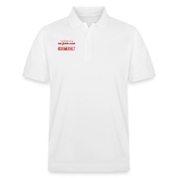 ich fühle mich geschmeichelt - Stanley/Stella Unisex Bio-Poloshirt PREPSTER - Weiß - Vorne - Roxy (174cm) & Andy (188cm)