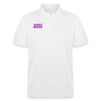 ich beobachte dich - Stanley/Stella Unisex Bio-Poloshirt PREPSTER - Weiß - Vorne - Roxy (174cm) & Andy (188cm)