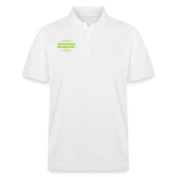 auf kritisch hochgestuft - Stanley/Stella Unisex Bio-Poloshirt PREPSTER - Weiß - Vorne - Roxy (174cm) & Andy (188cm)