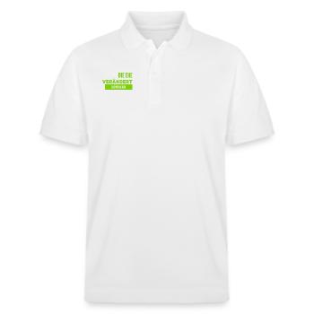 Veränderung durch Ehe - Stanley/Stella Unisex Bio-Poloshirt PREPSTER - Weiß - Vorne - Roxy (174cm) & Andy (188cm)