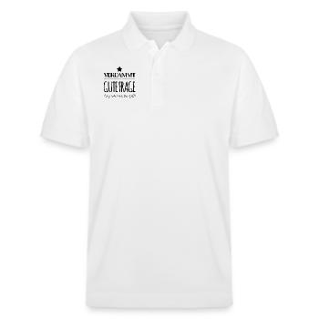 gute Frage - Stanley/Stella Unisex Bio-Poloshirt PREPSTER - Weiß - Vorne - Roxy (174cm) & Andy (188cm)
