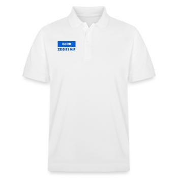 zeig es mir - Stanley/Stella Unisex Bio-Poloshirt PREPSTER - Weiß - Vorne - Roxy (174cm) & Andy (188cm)