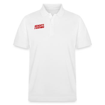 ich steh auf Gesichtsfasching - Stanley/Stella Unisex Bio-Poloshirt PREPSTER - Weiß - Vorne - Roxy (174cm) & Andy (188cm)