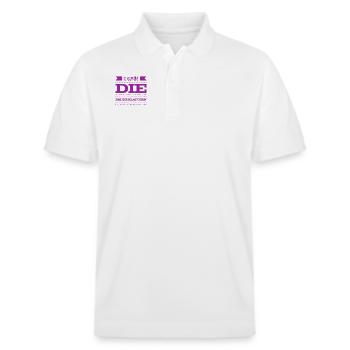 ich steh auf Zungenbrecher - Stanley/Stella Unisex Bio-Poloshirt PREPSTER - Weiß - Vorne - Roxy (174cm) & Andy (188cm)