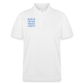 so fühlen Schmetterlinge - Stanley/Stella Unisex Bio-Poloshirt PREPSTER - Weiß - Vorne - Roxy (174cm) & Andy (188cm)