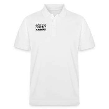 höhere Schwierigkeit - Stanley/Stella Unisex Bio-Poloshirt PREPSTER - Weiß - Vorne - Roxy (174cm) & Andy (188cm)