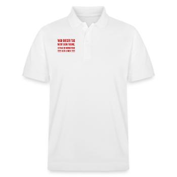 genieße dein Leben - Stanley/Stella Unisex Bio-Poloshirt PREPSTER - Weiß - Vorne - Roxy (174cm) & Andy (188cm)