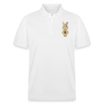 Seil-Hase - Stanley/Stella Unisex Bio-Poloshirt PREPSTER - Weiß - Vorne - Roxy (174cm) & Andy (188cm)