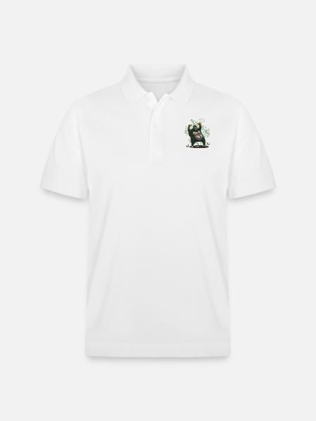 T-Shirt Affe Banane - Stanley/Stella Unisex Bio-Poloshirt PREPSTER - Weiß