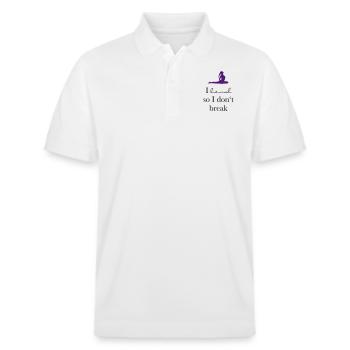 I bend so I don`t break - Stanley/Stella Unisex Organic Polo Shirt PREPSTER - white - Front - Roxy (174cm) & Andy (188cm)