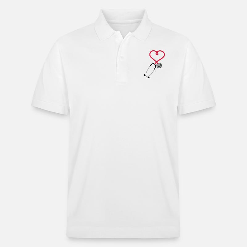 Stethoskop_sp7 - Stanley/Stella Unisex Bio-Poloshirt PREPSTER - Weiß
