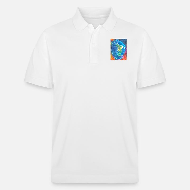 Regenbogen Batik-Mayotte - Stanley/Stella Unisex Bio-Poloshirt PREPSTER - Weiß