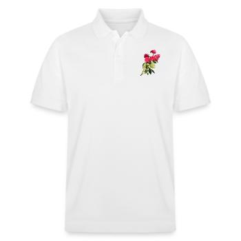 Red rose bush - Stanley/Stella Unisex Organic Polo Shirt PREPSTER - white - Front - Roxy (174cm) & Andy (188cm)