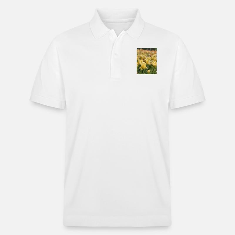 Tulpenmeer gelb - Stanley/Stella Unisex Bio-Poloshirt PREPSTER - Weiß
