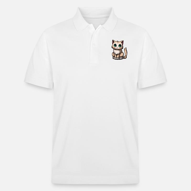 chat mignon - Polo PREPSTER bio Stanley/Stella Unisexe - blanc