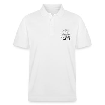 Ein Juter Tach - Positives Design für Optimisten - Stanley/Stella Unisex Bio-Poloshirt PREPSTER - Weiß - Vorne - Roxy (174cm) & Andy (188cm)