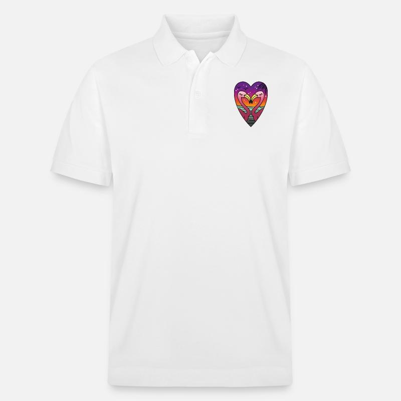 Flamingos - Stanley/Stella Unisex Bio-Poloshirt PREPSTER - Weiß