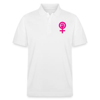Frauenpower - Stanley/Stella Unisex Bio-Poloshirt PREPSTER - Weiß - Vorne - Roxy (174cm) & Andy (188cm)