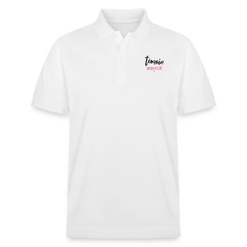 Témoin Qui Déchire - Polo PREPSTER bio Stanley/Stella Unisexe - blanc - Devant - Roxy (174cm) & Andy (188cm)