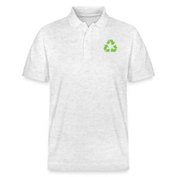 Recycling - Stanley/Stella Unisex Organic Polo Shirt PREPSTER - heather white - Front - Roxy (174cm) & Andy (188cm)