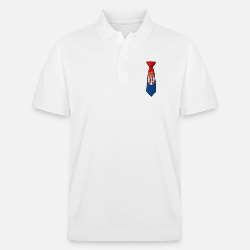 Cravate Serbie – Conception du drapeau - Polo PREPSTER bio Stanley/Stella Unisexe - blanc