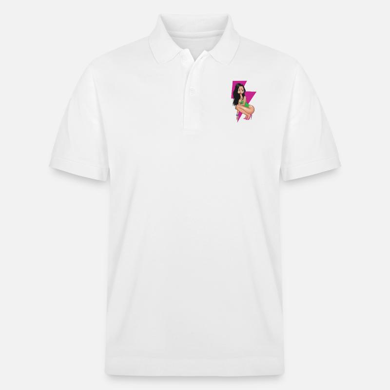 Pink Lightning Pin-up - Stanley/Stella Unisex Bio-Poloshirt PREPSTER - Weiß
