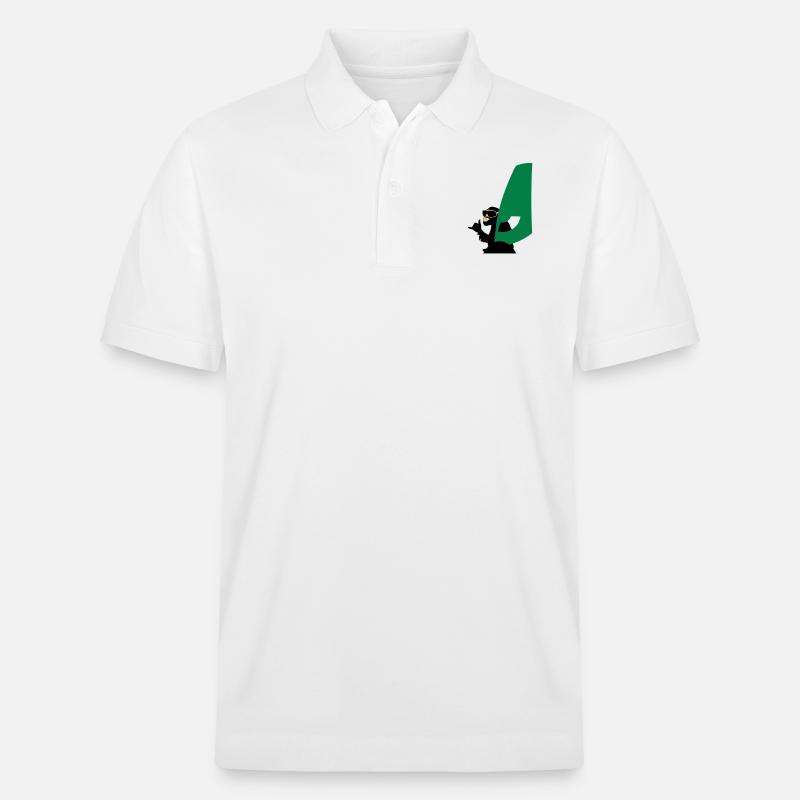 windsurfer monkey - Stanley/Stella Unisex Bio-Poloshirt PREPSTER - Weiß