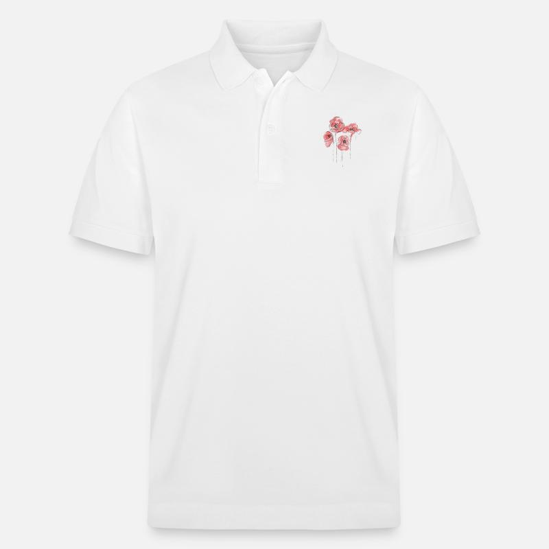 Mohnblüten - Stanley/Stella Unisex Bio-Poloshirt PREPSTER - Weiß